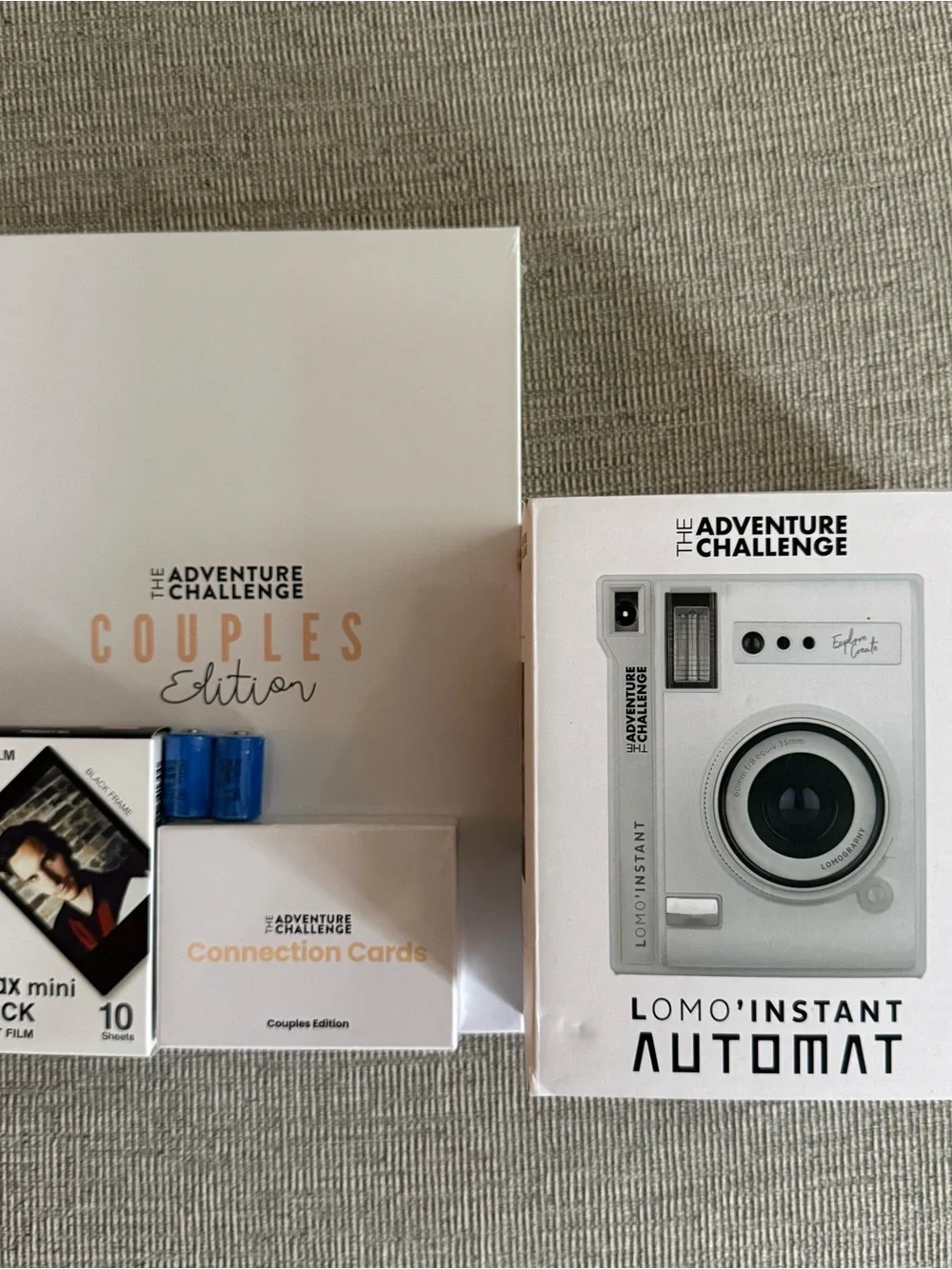 The Adventure Challenge Couples Kit with White Lomo'Instant Automat Camera